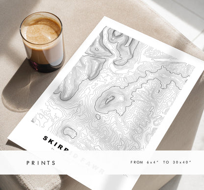 Skirrid Fawr Print - Contour Map - Monmouthshire - Wales - Topographic Map - Print - Poster - Wall Art - Skirrid Poster - Ysgyryd Fawr