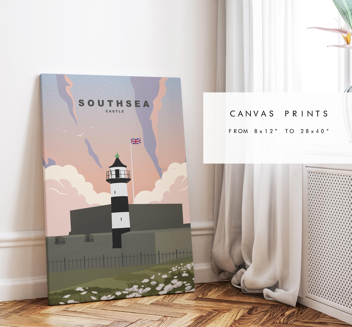 Southsea Castle Travel Poster (Sunset) - Wall Art Print - Southsea and Portsmouth Travel Posters - Prints or Framed Prints