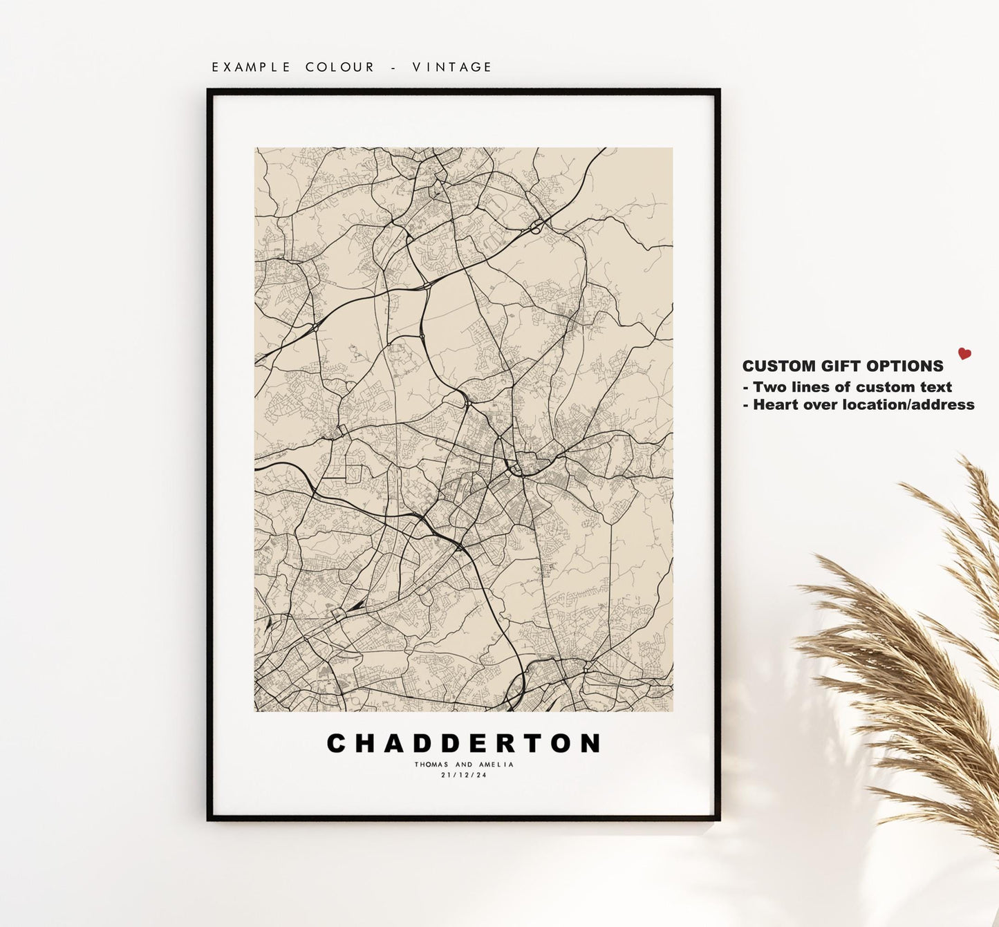 Chadderton Map Print - Minimalist City Map Poster - Map Art - UK - Chadderton Print - Chadderton, Manchester - Different Colours Available