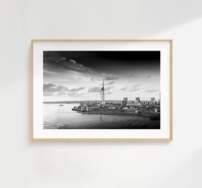 Portsmouth Black & White Print - Photography Print - Portsmouth and Southsea Prints - Wall Art -  Frame and Canvas Options - Landscape - BW