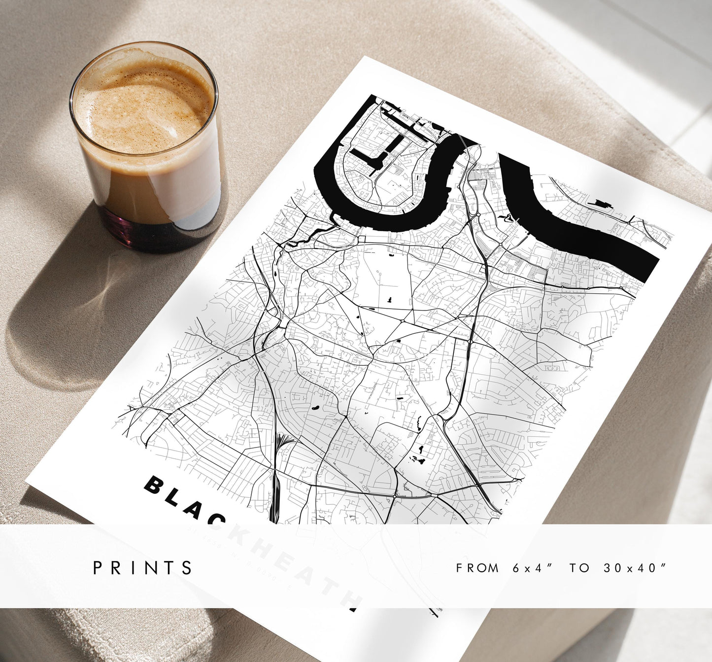 Blackheath Map Print - Minimalist City Map Poster - Map Art - UK - Blackheath Print - Blackheath, London - Different Colours Available