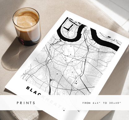Blackheath Map Print - Minimalist City Map Poster - Map Art - UK - Blackheath Print - Blackheath, London - Different Colours Available