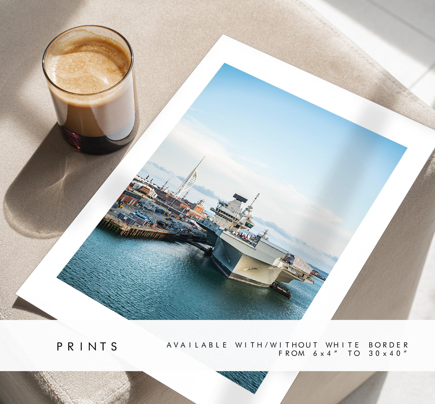 HMS Queen Elizabeth - Photography Print - Portsmouth and Southsea Prints - Wall Art -  Frame and Canvas Options - Portrait