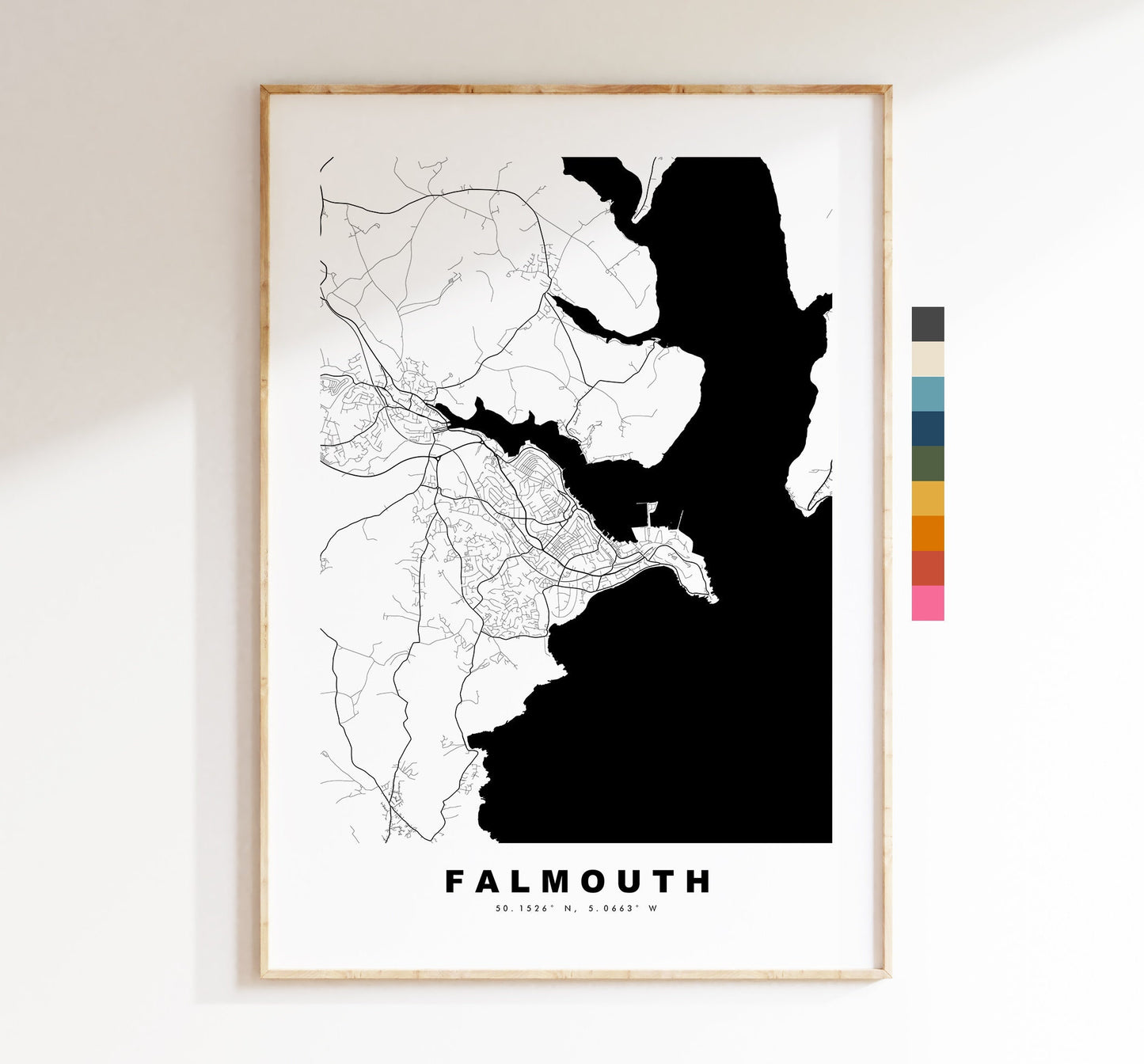 Falmouth Map Print - City Map Poster - Map Art - Map Wall Art - UK City Map - Falmouth Print - Coventry Poster - Wall Art - Map Poster