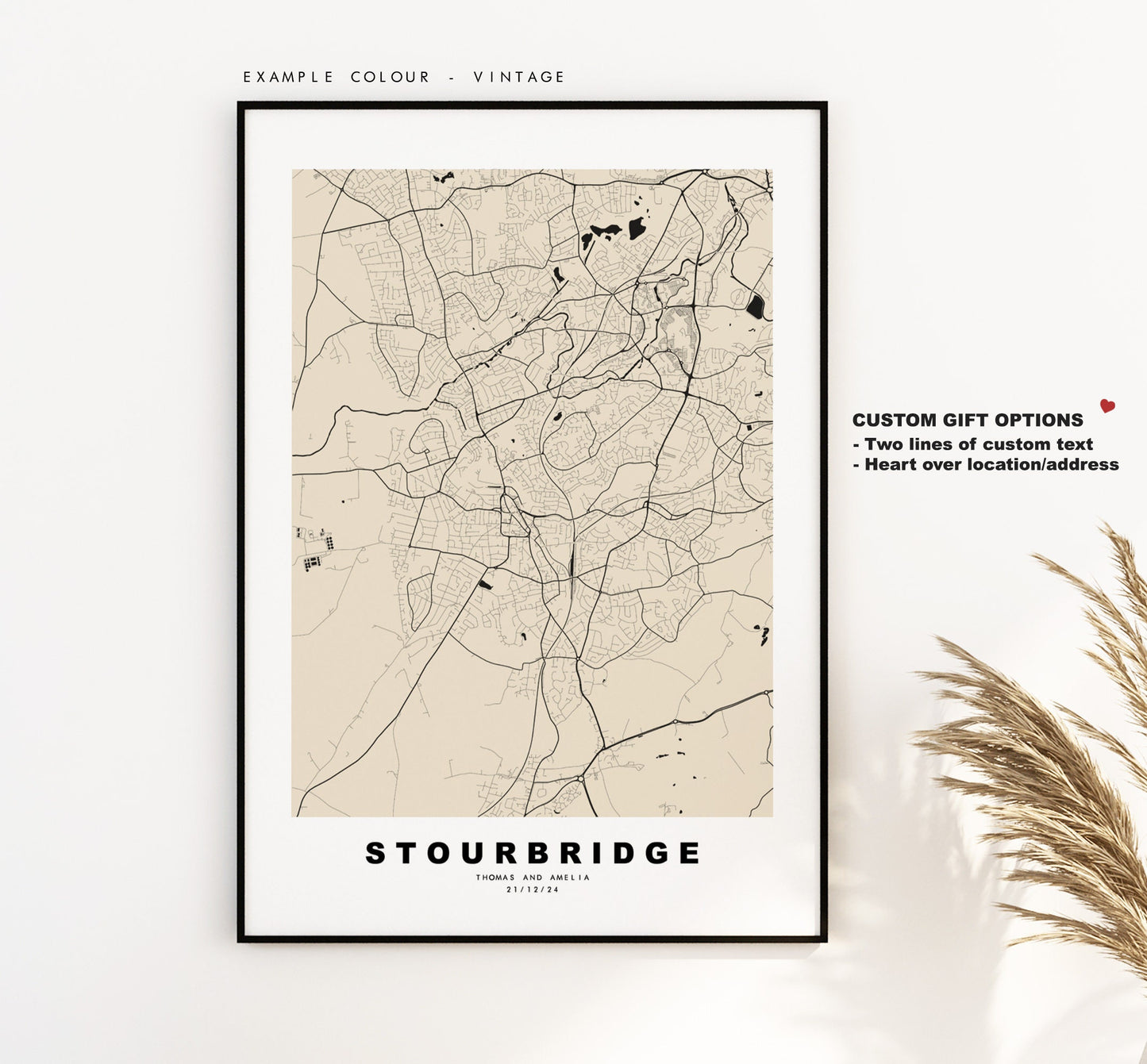 Stourbridge Map Print - Minimalist City Map Poster - Map Art - UK - Stourbridge Print - Stourbridge Poster - Different Colours Available