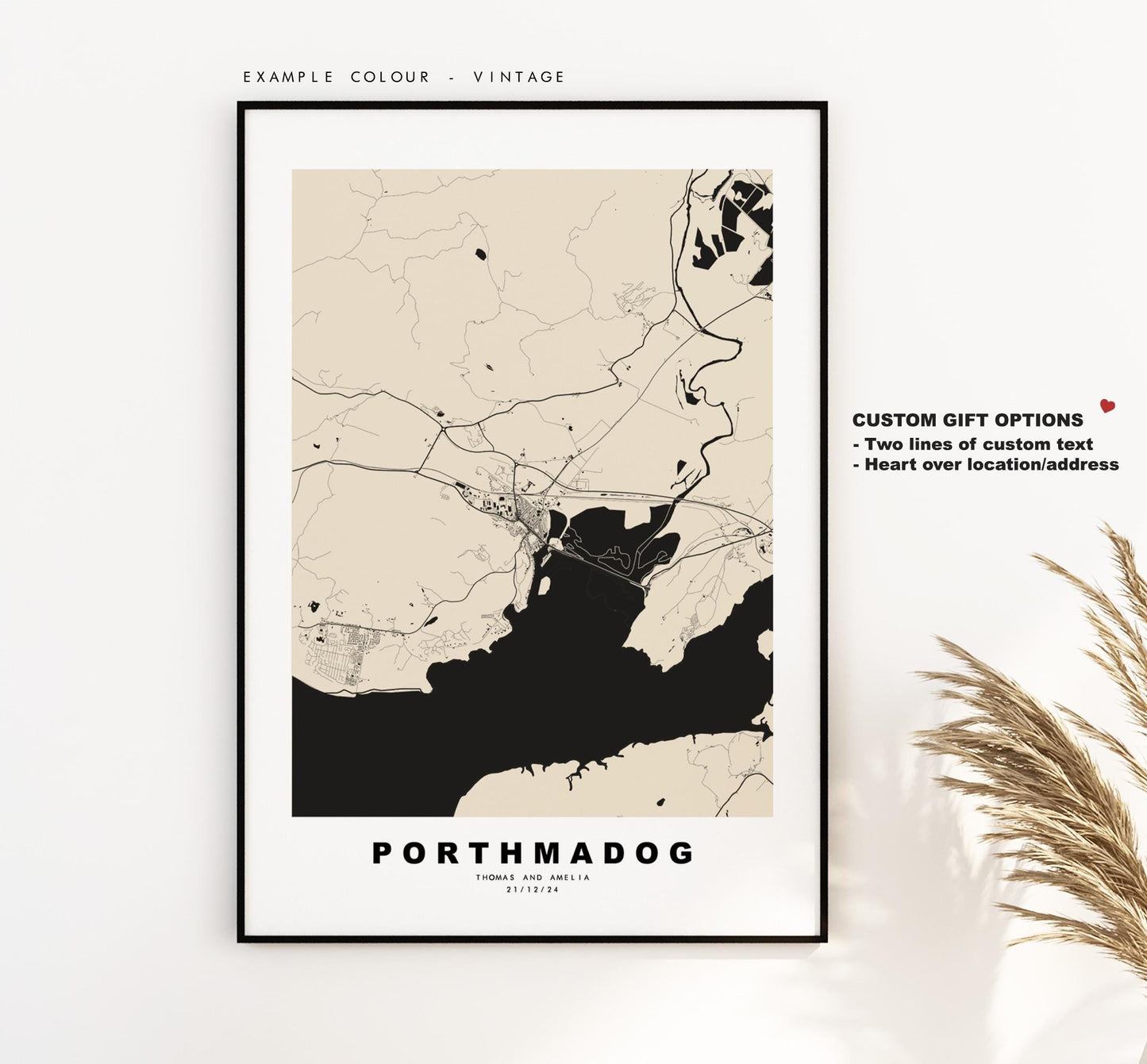 Porthmadog Map Print - Minimalist City Map Poster - Map Art - Wales - UK - Porthmadog Print - Porthmadog Poster - Different Colours Available