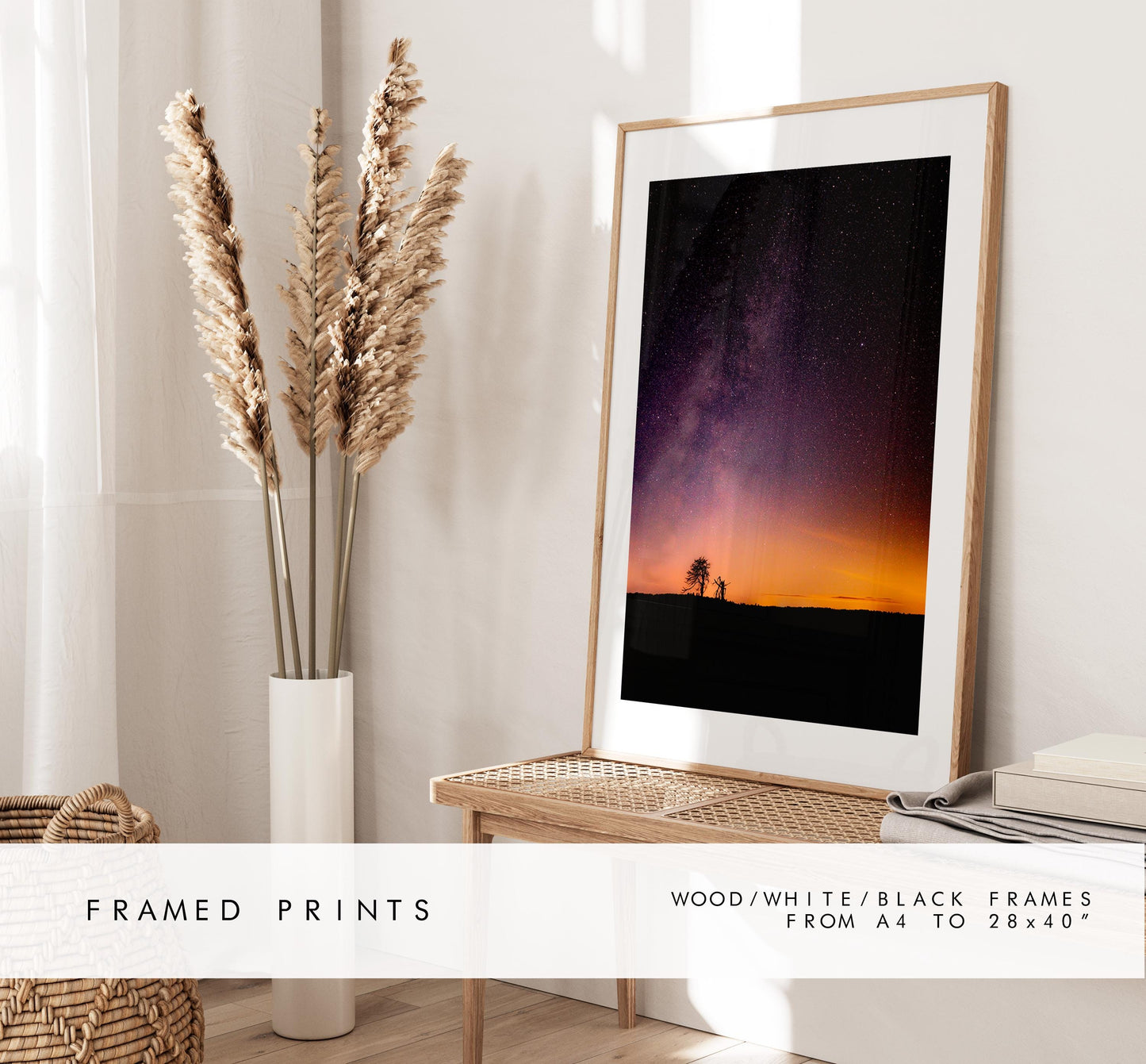 Milky Way Photography Print - New Forest - Hampshire Photography Prints - Wall Art -  Frame and Canvas Options - Portrait  - UK