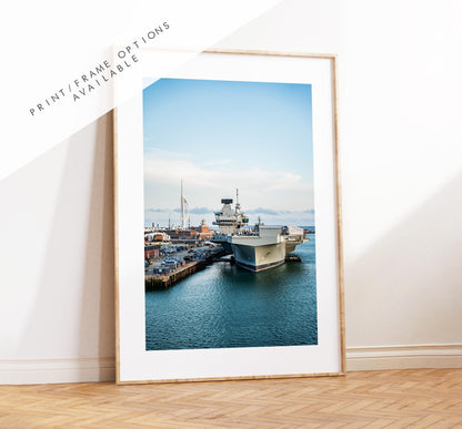 HMS Queen Elizabeth - Photography Print - Portsmouth and Southsea Prints - Wall Art -  Frame and Canvas Options - Portrait