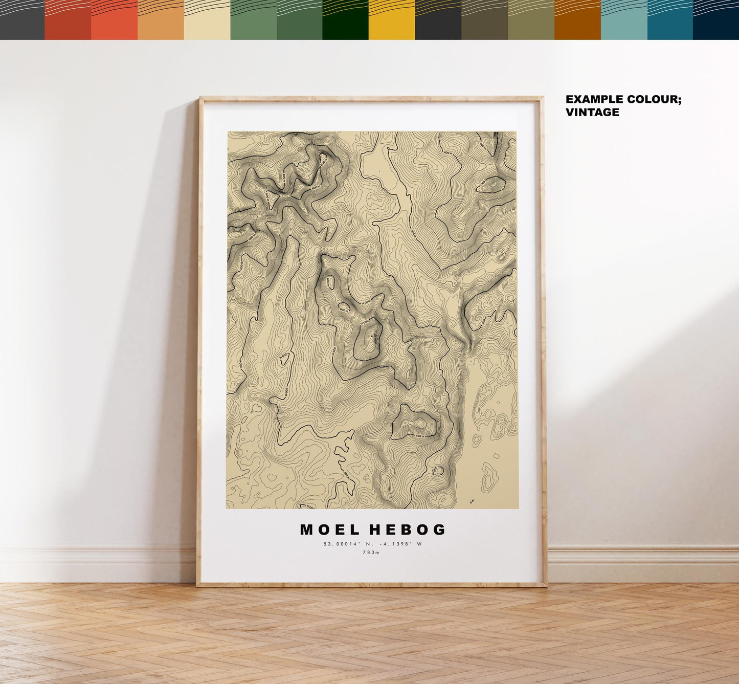 Moel Hebog Print - Contour Map - Snowdonia - Wales - Topographic Map - Print - Poster - Wall Art - Moel Hebog Poster - Bare Hill of the Hawk