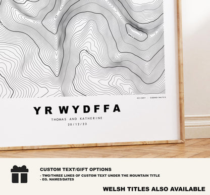 Custom Welsh Mountain Print - Any Location - Contour Print - Wales - Welsh Mountains - Map Poster - Contour Map - Topography - Topography