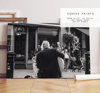 Street Performer Black and White Photography Print - Hampshire Photography Prints - Wall Art -  Frame and Canvas Options - Landscape  - UK