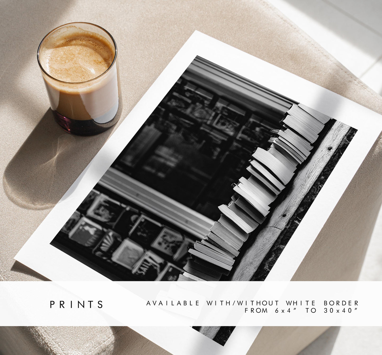 Books Black and White Photography Print - Winchester - Hampshire Photography Prints - Wall Art -  Frame and Canvas Options - Landscape  - UK