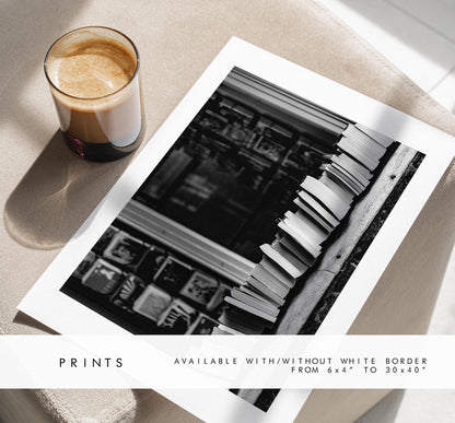 Books Black and White Photography Print - Winchester - Hampshire Photography Prints - Wall Art -  Frame and Canvas Options - Landscape  - UK