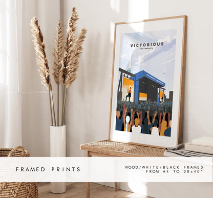 Victorious Travel Poster (Day) - Wall Art Print - Southsea and Portsmouth Travel Posters - Minimalist Retro Style - Prints or Framed Prints