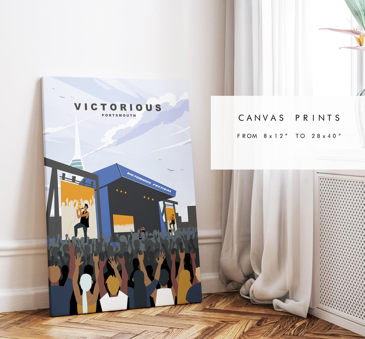 Victorious Travel Poster (Day) - Wall Art Print - Southsea and Portsmouth Travel Posters - Minimalist Retro Style - Prints or Framed Prints