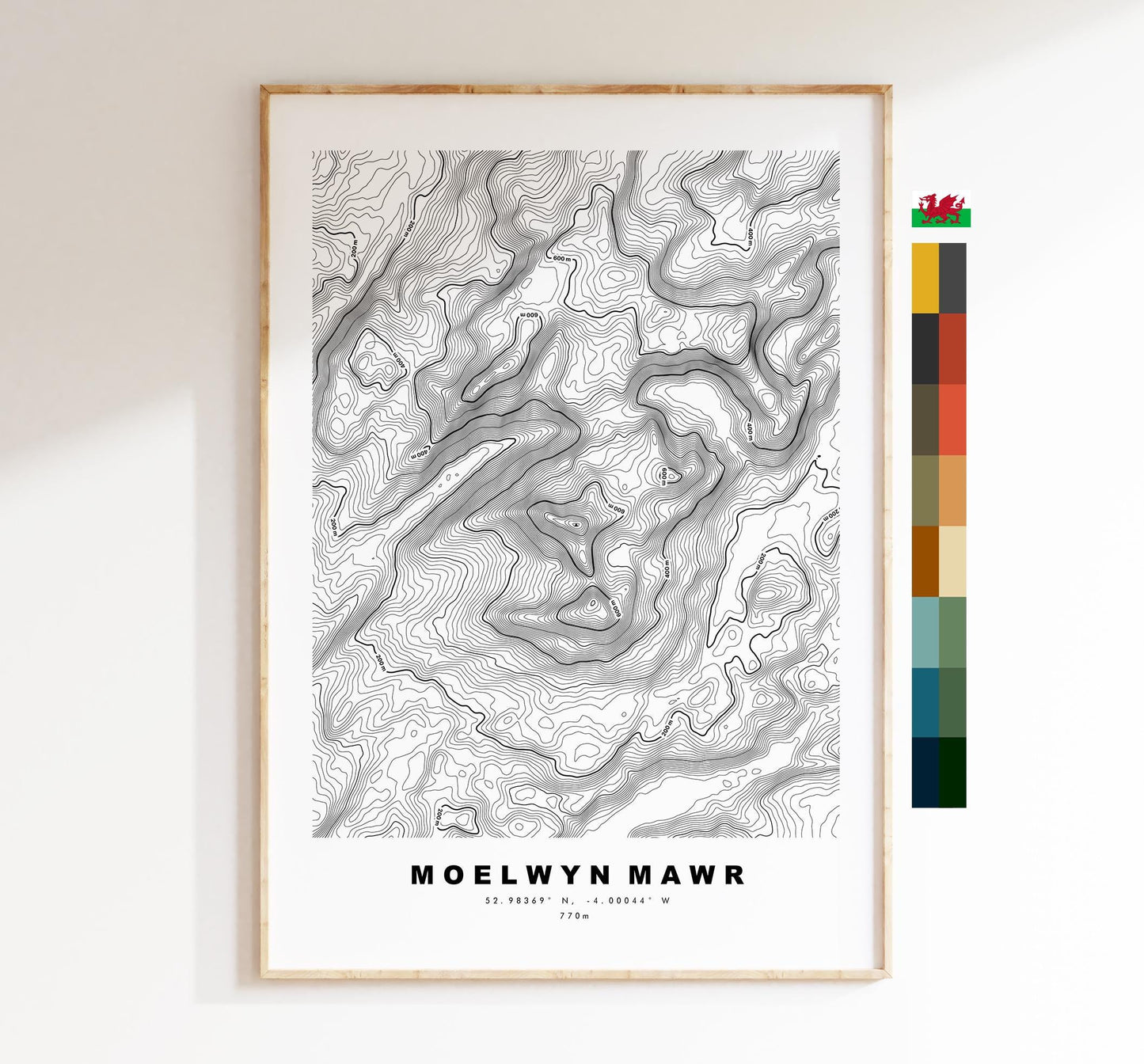 Moelwyn Mawr Map Print - Contour Map - Moelwyn Mawr Poster - Wales - Topographic Map - Print - Poster - Wall Art - Moelwynion - Ffestiniog