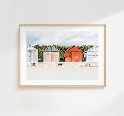 Wittering Beach Huts Photography Print - West Sussex Photography Prints - Wall Art -  Frame and Canvas Options - Landscape  - UK