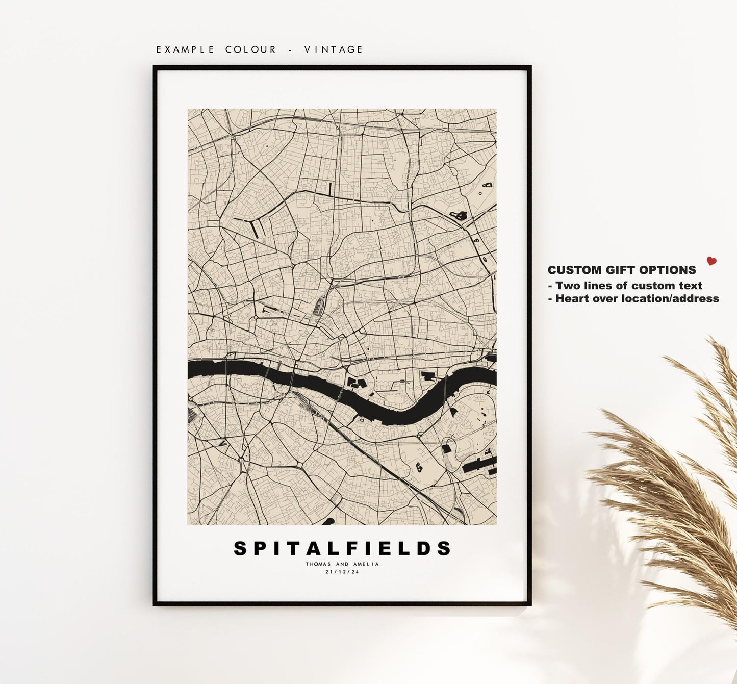 Spitalfields Map Print - Minimalist City Map Poster - Map Art - UK - Spitalfields Print - Spitalfields, London - Different Colours Available