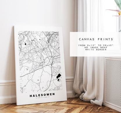 Halesowen Map Print - Minimalist City Map Poster - Map Art - UK - Halesowen Print - Halesowen Poster - Different Colours Available