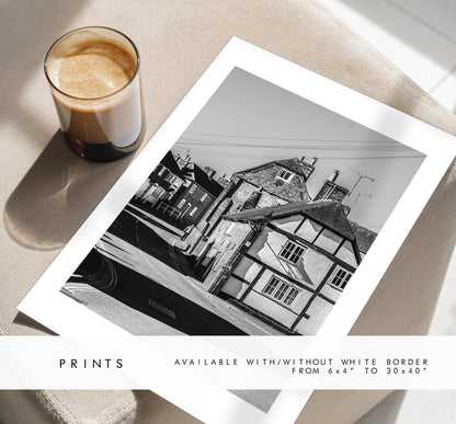 Wickham Photography Print - Hampshire Photography Prints - Wall Art -  Frame and Canvas Options - Portrait  - UK - Black and White