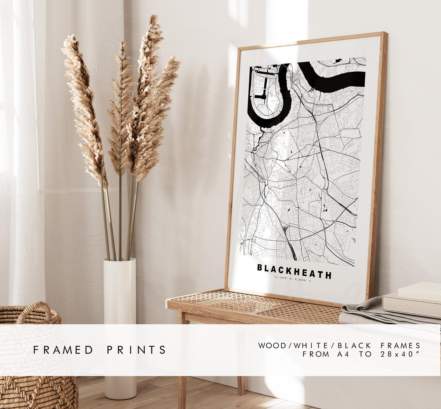 Blackheath Map Print - Minimalist City Map Poster - Map Art - UK - Blackheath Print - Blackheath, London - Different Colours Available