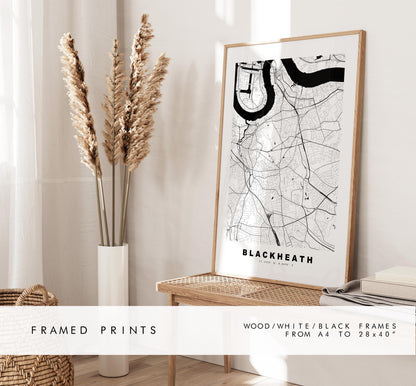 Blackheath Map Print - Minimalist City Map Poster - Map Art - UK - Blackheath Print - Blackheath, London - Different Colours Available