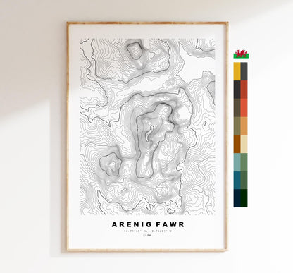 Arenig Fawr Map Print - Contour Map - Arenig Fawr Poster - Wales - Topographic Map - Print - Poster - Wall Art - Arenig Fawr Print