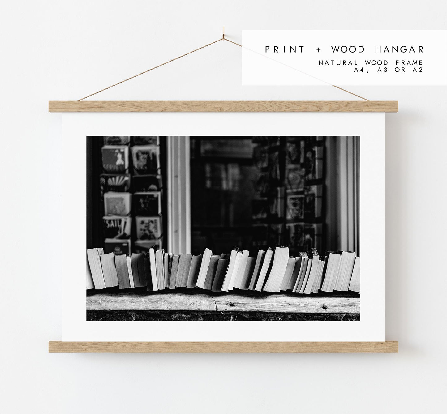 Books Black and White Photography Print - Winchester - Hampshire Photography Prints - Wall Art -  Frame and Canvas Options - Landscape  - UK