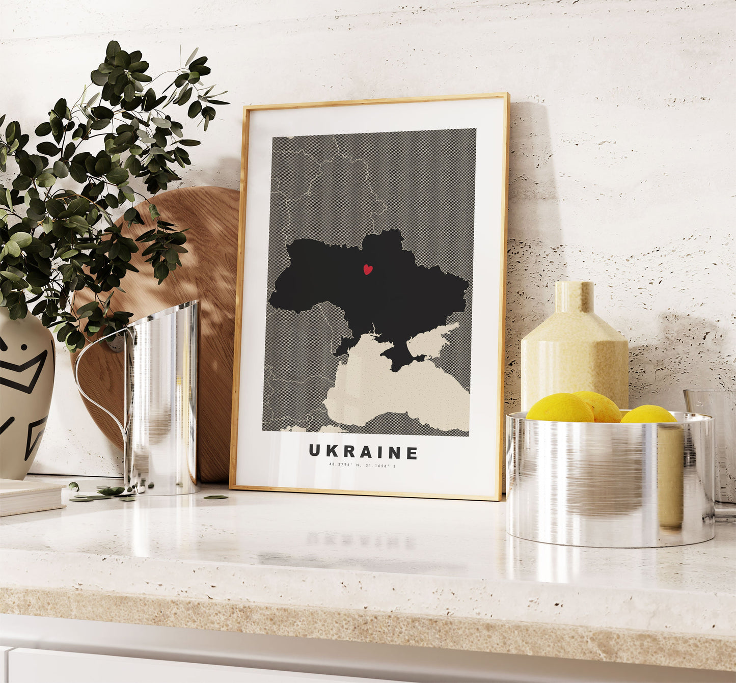 Ukraine Map Print - Personalised Map Gift - Framed or Canvas Options Available - Custom Text Options - Personalised Gift - Europe