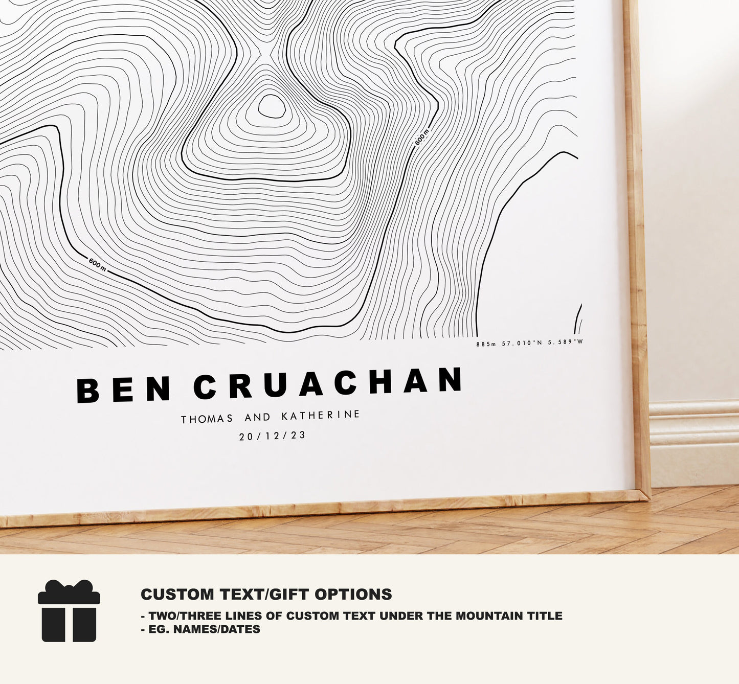 Ben Cruachan Print - Contour Map - Ben Cruachan Poster - Scotland - Topographic Map - Print - Wall Art - Ben Cruachan Map