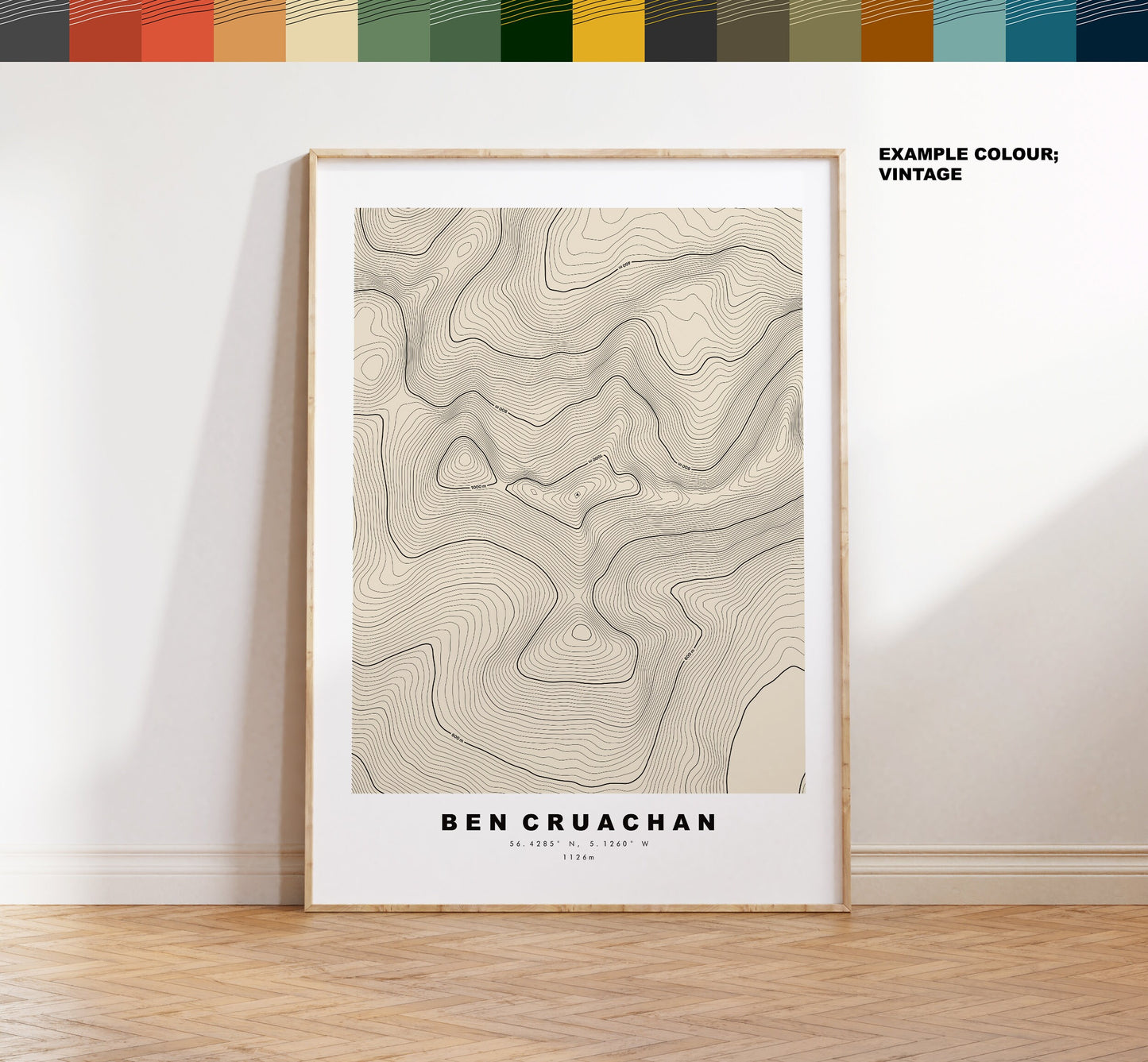 Ben Cruachan Print - Contour Map - Ben Cruachan Poster - Scotland - Topographic Map - Print - Wall Art - Ben Cruachan Map