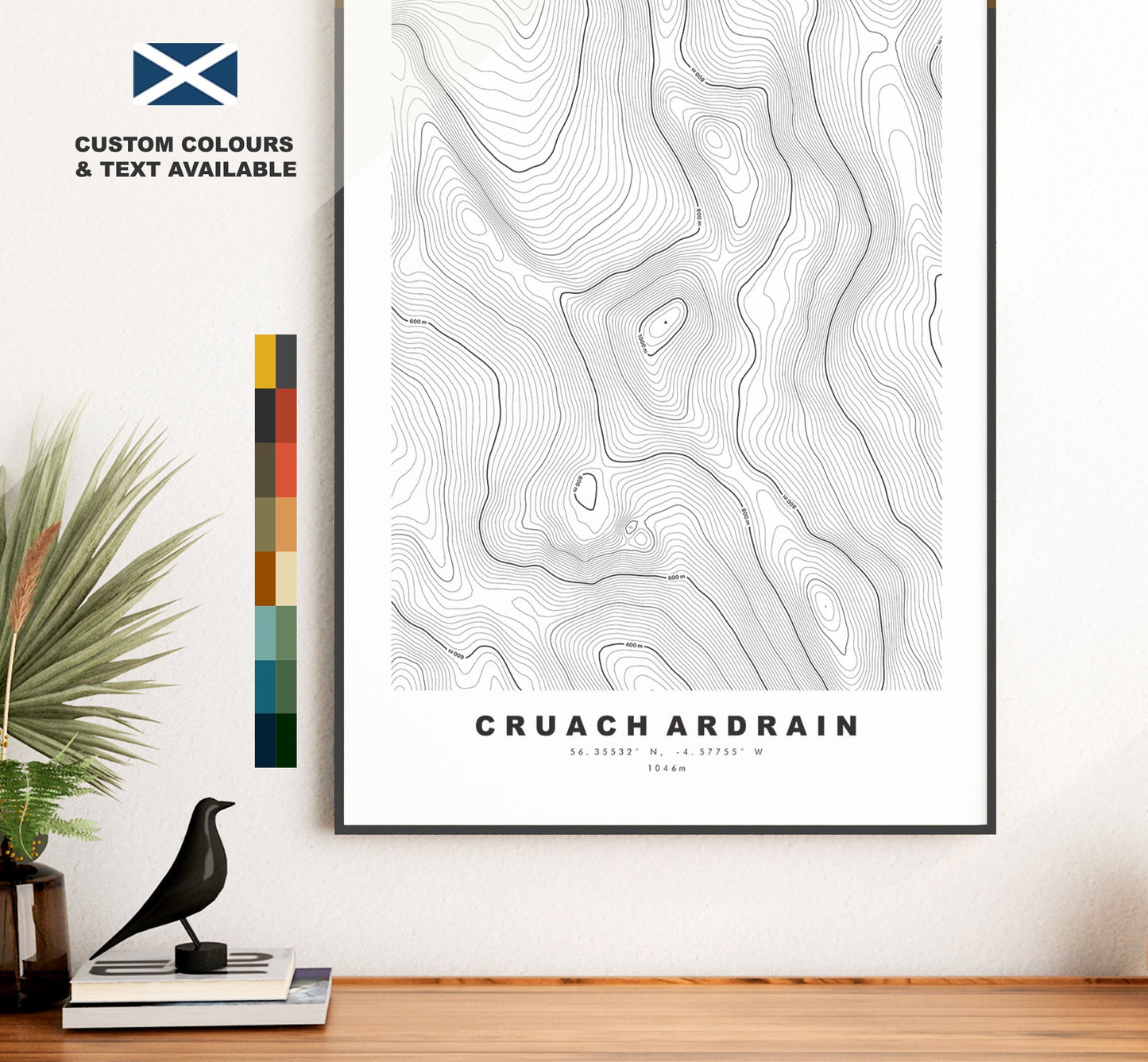 Cruach Ardrain Print - Contour Map - Cruach Ardrain Poster - Scotland - Topographic Map - Print - Wall Art - Cruach Ardrain Map