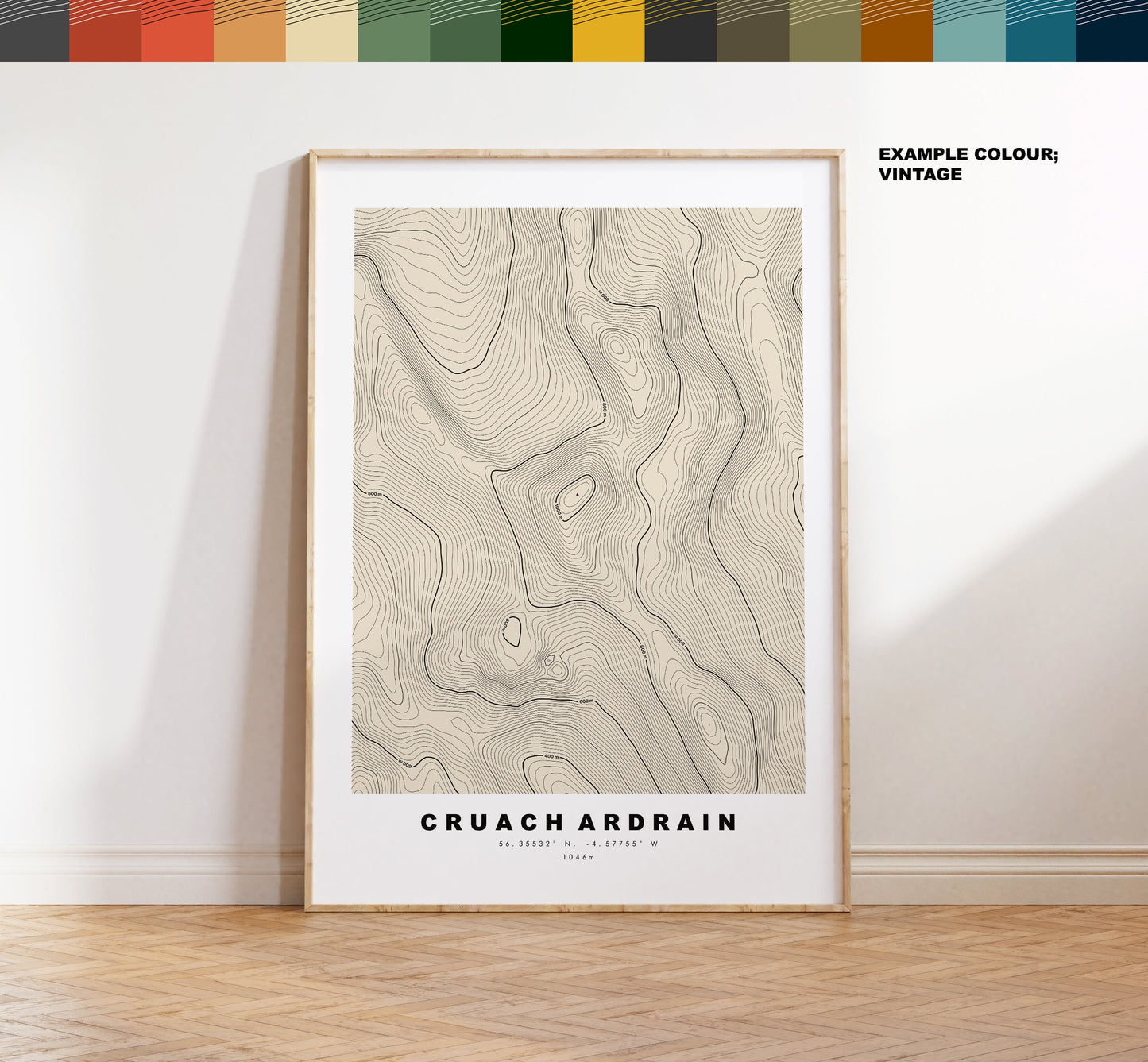 Cruach Ardrain Print - Contour Map - Cruach Ardrain Poster - Scotland - Topographic Map - Print - Wall Art - Cruach Ardrain Map