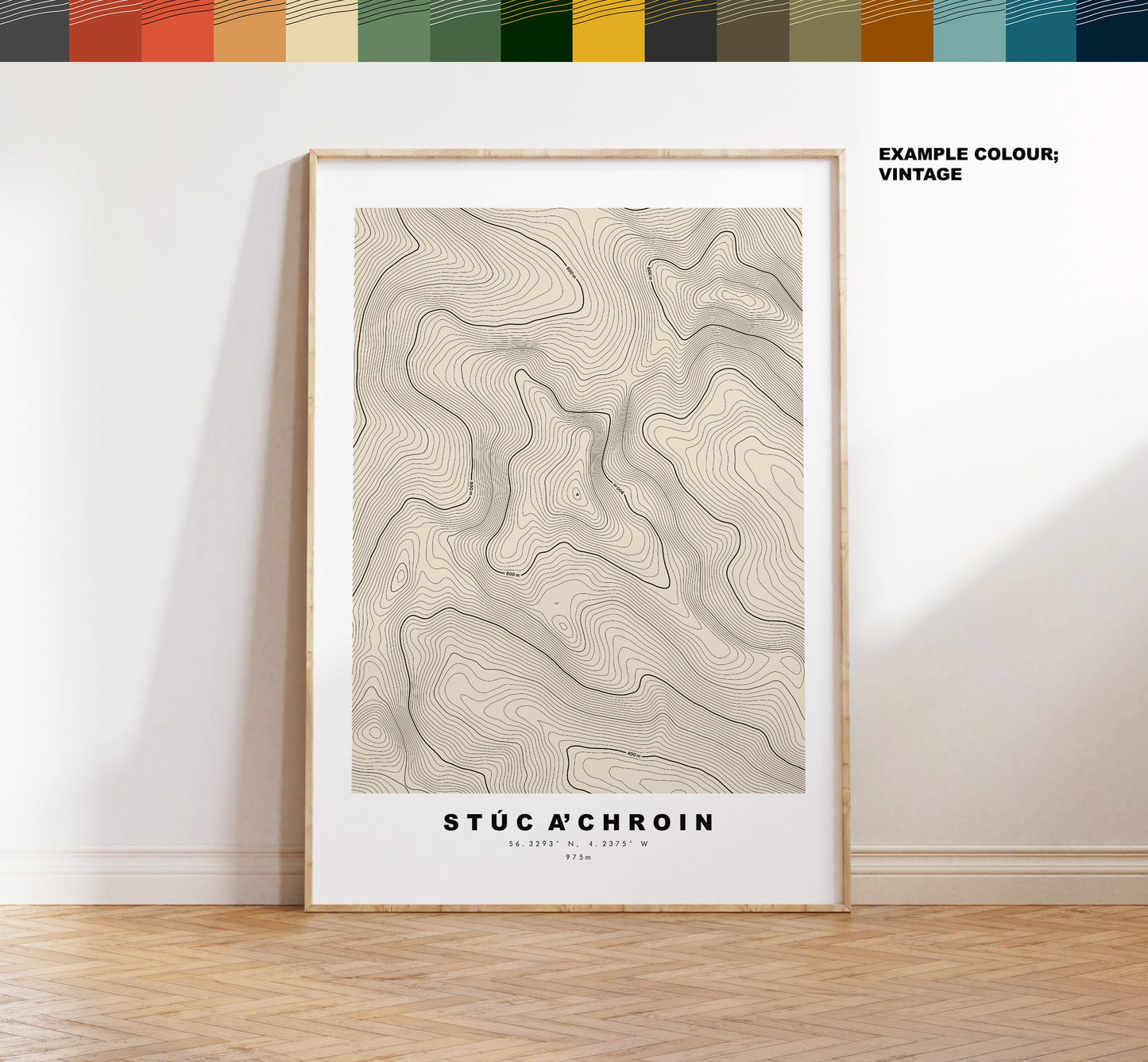 Stuc a'Chroin Print - Contour Map - Stuc a'Chroin Poster - Scotland - Topographic Map - Print - Wall Art - Stuc a'Chroin Map