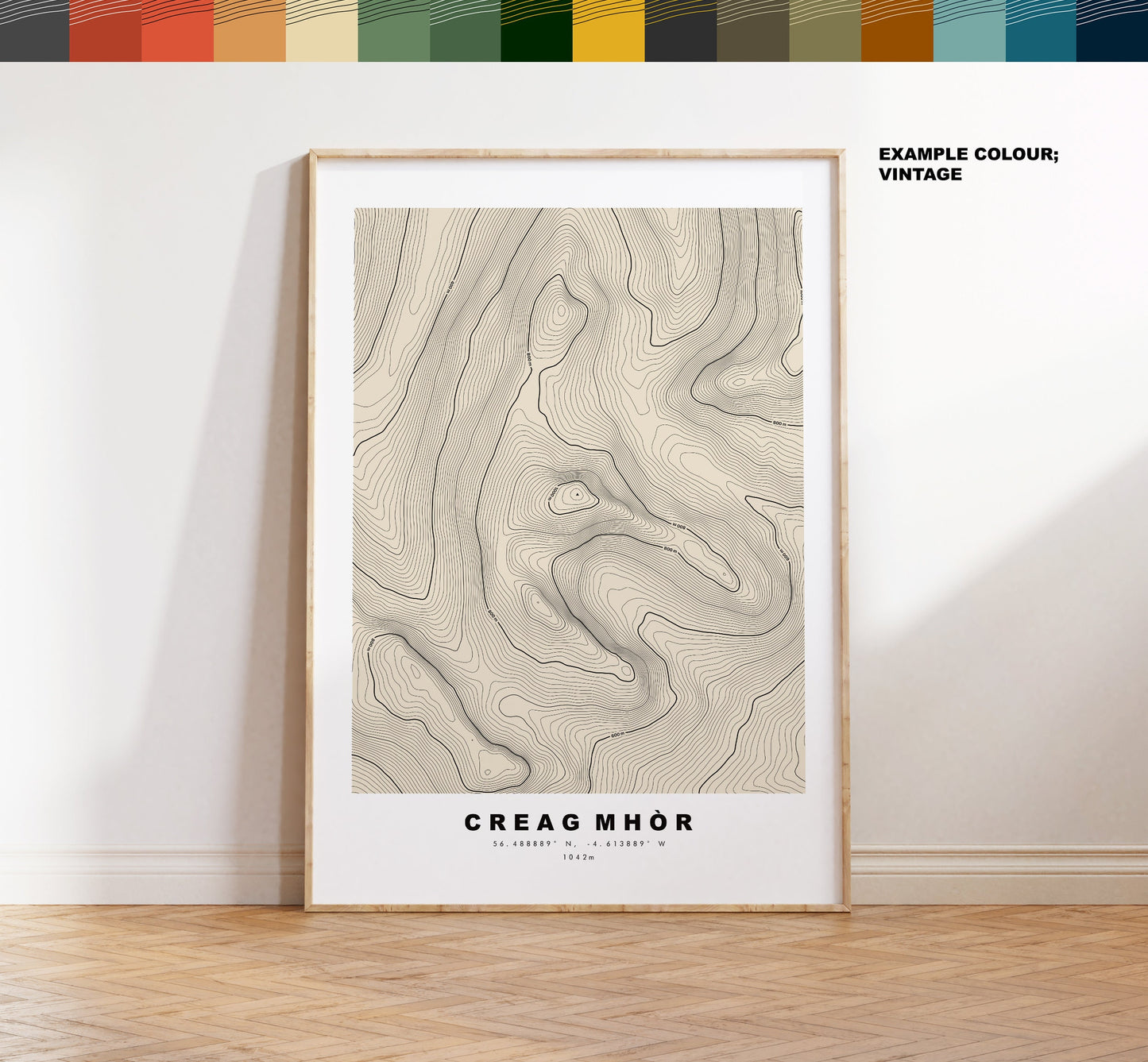 Creag Mhor Print - Contour Map - Creag Mhor Poster - Scotland - Topographic Map - Print - Wall Art - Creag Mhor Map