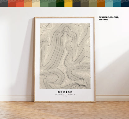 Meall a' Bhùiridh Print - Contour Map - Meall a' Bhuiridh Poster - Scotland - Topographic Map - Print - Wall Art - Meall a' Bhuiridh Map