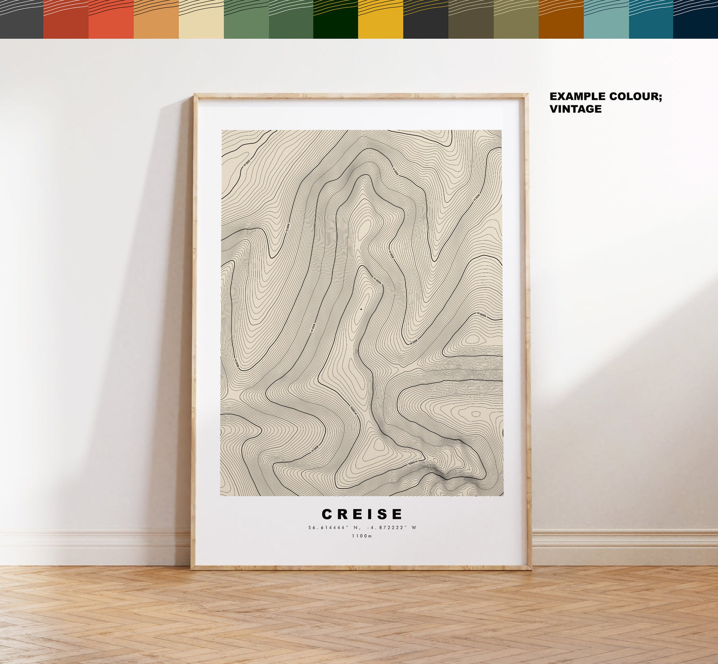 Sgùrr na Ciste Duibhe Print - Contour Map - Sgùrr na Ciste Duibhe Poster - Scotland - Topographic Map - Print - Wall Art - Cisteachan Dubha