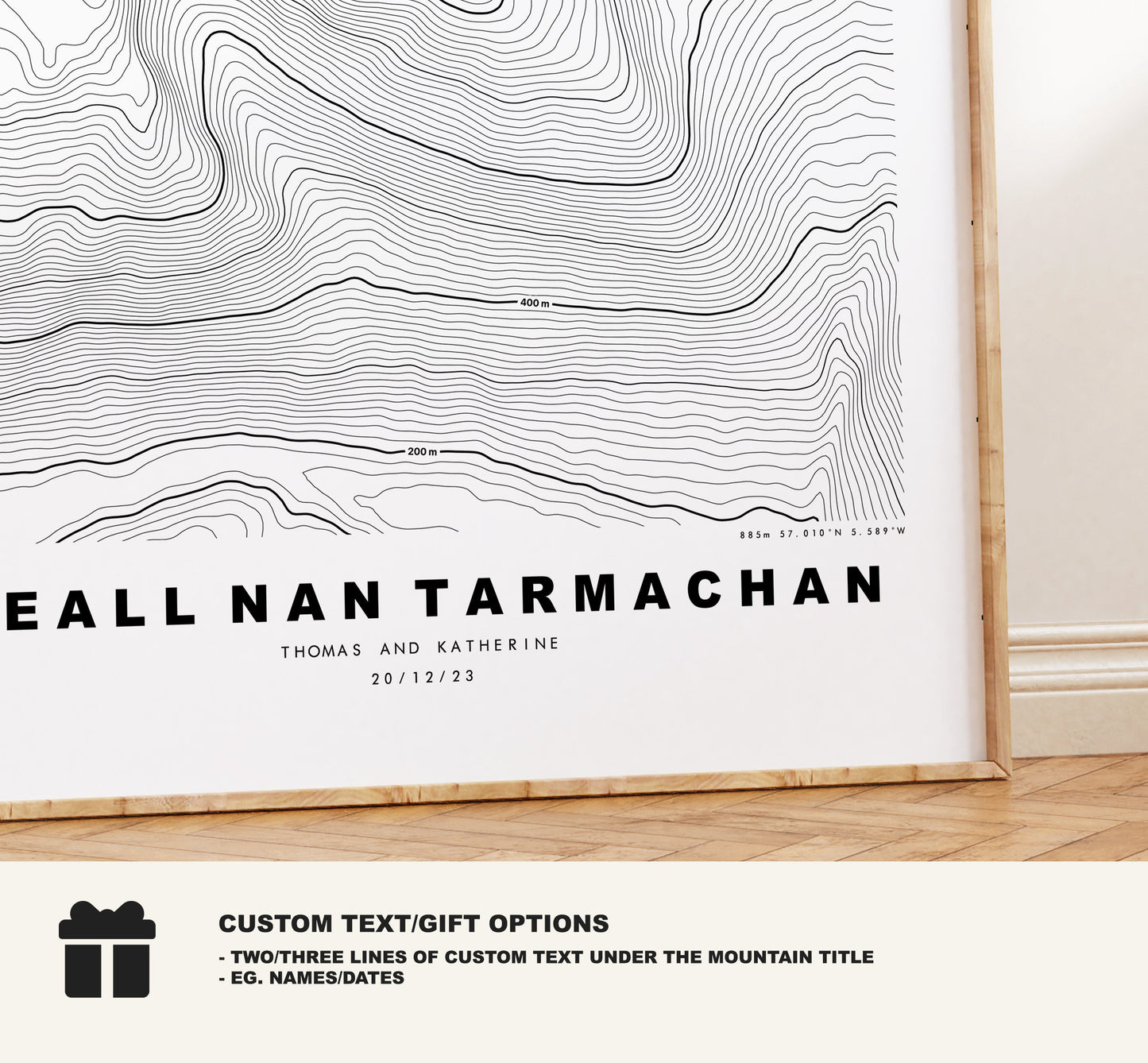 Meall nan Tarmachan Print - Contour Map - Meall nan Tarmachan Poster - Scotland - Topographic Map - Print - Wall Art - Tarmachan Map