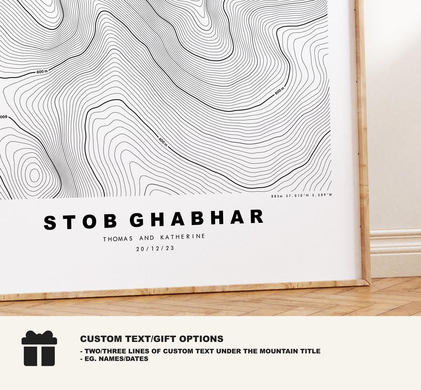 Stob Ghabhar Print - Contour Map - Stob Ghabhar Poster - Scotland - Topographic Map - Print - Wall Art - Stob Ghabhar Map