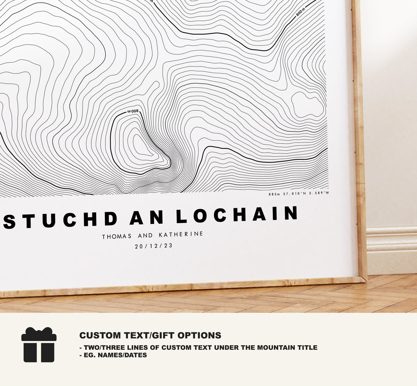 Stuchd an Lochain Print - Contour Map - Stuchd an Lochain Poster - Scotland - Topographic Map - Print - Wall Art - Stuchd an Lochain Map