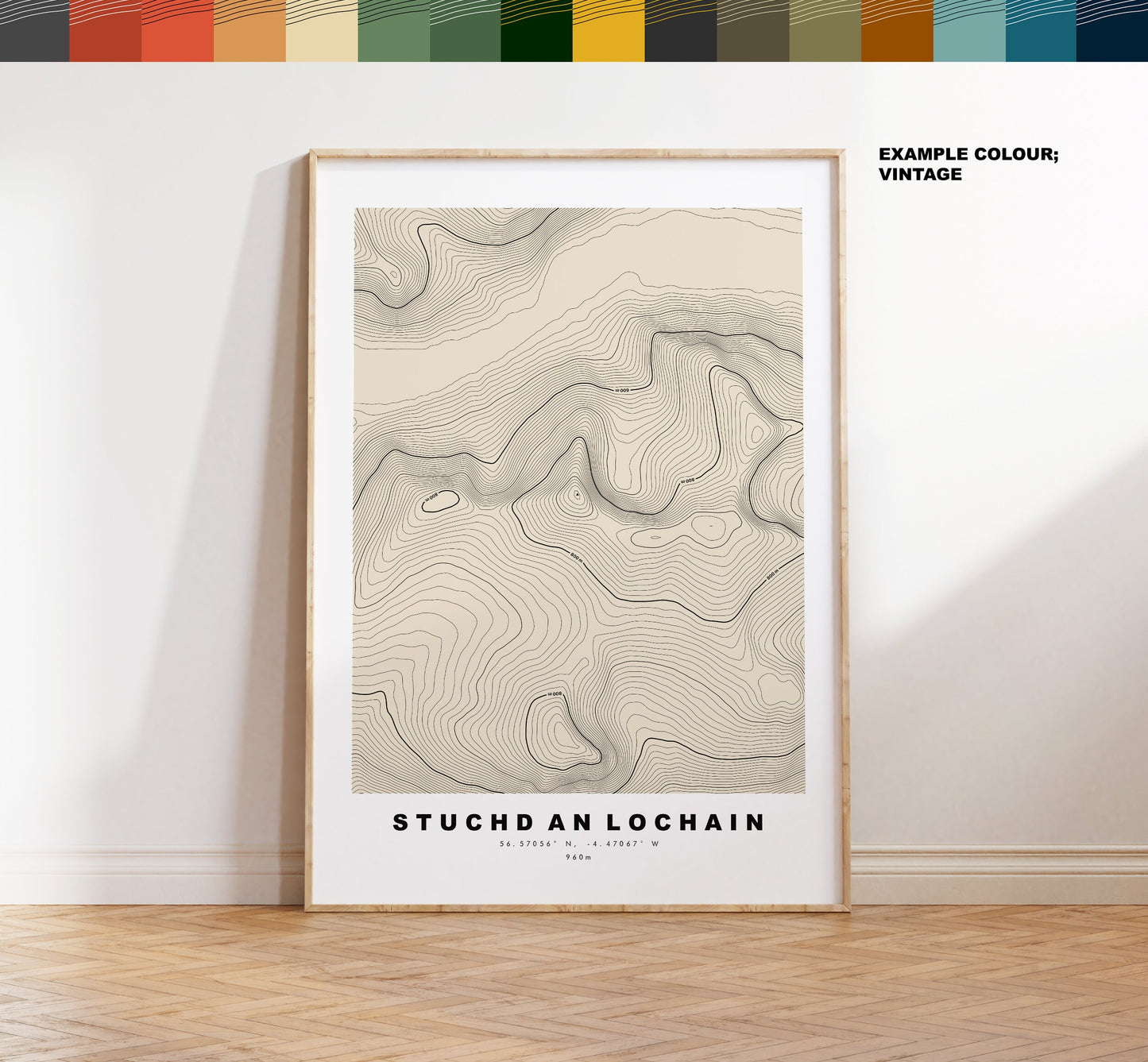 Stuchd an Lochain Print - Contour Map - Stuchd an Lochain Poster - Scotland - Topographic Map - Print - Wall Art - Stuchd an Lochain Map