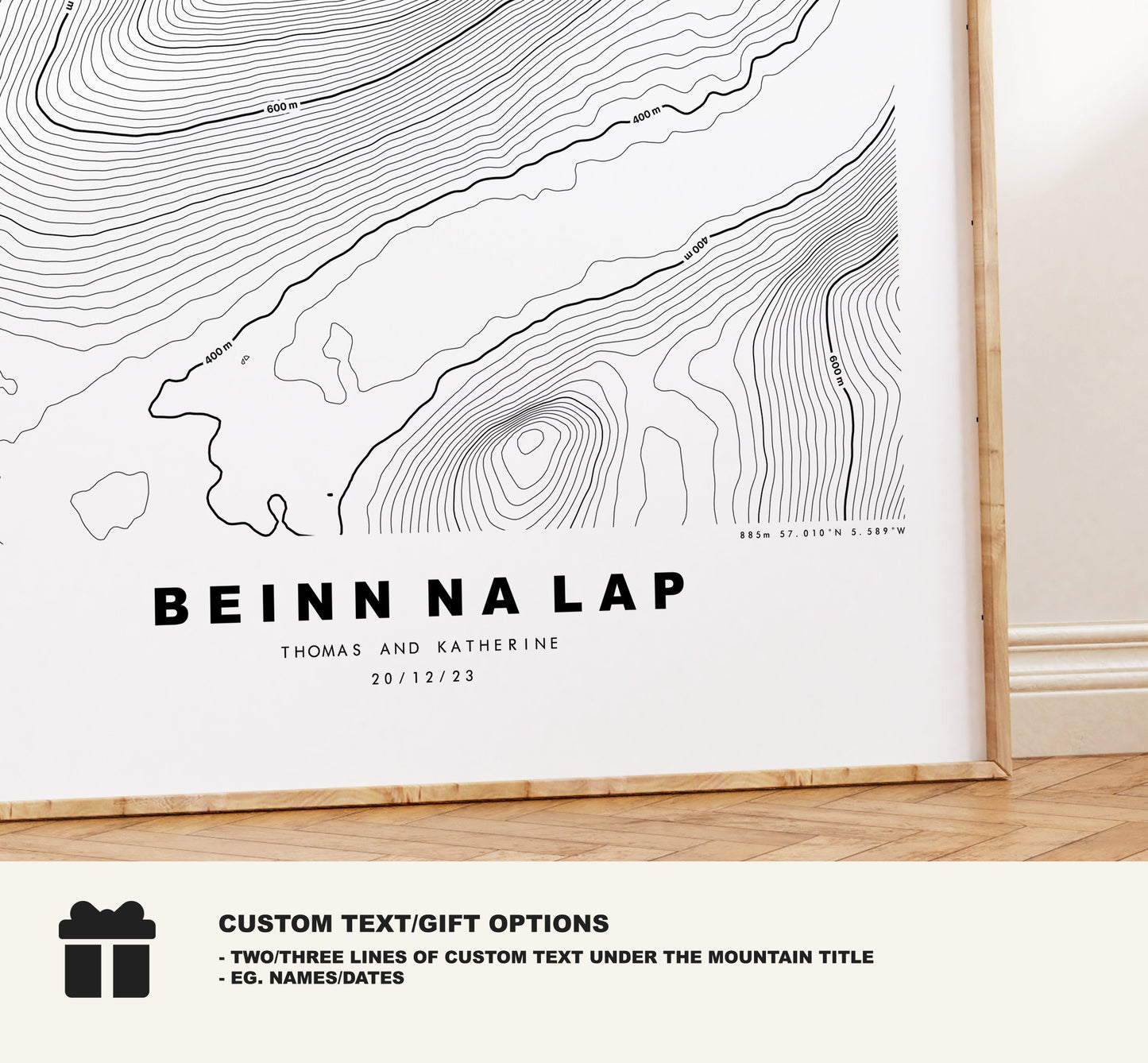 Beinn na Lap Print - Contour Map - Beinn na Lap Poster - Scotland - Topographic Map - Print - Wall Art - Beinn na Lap Map