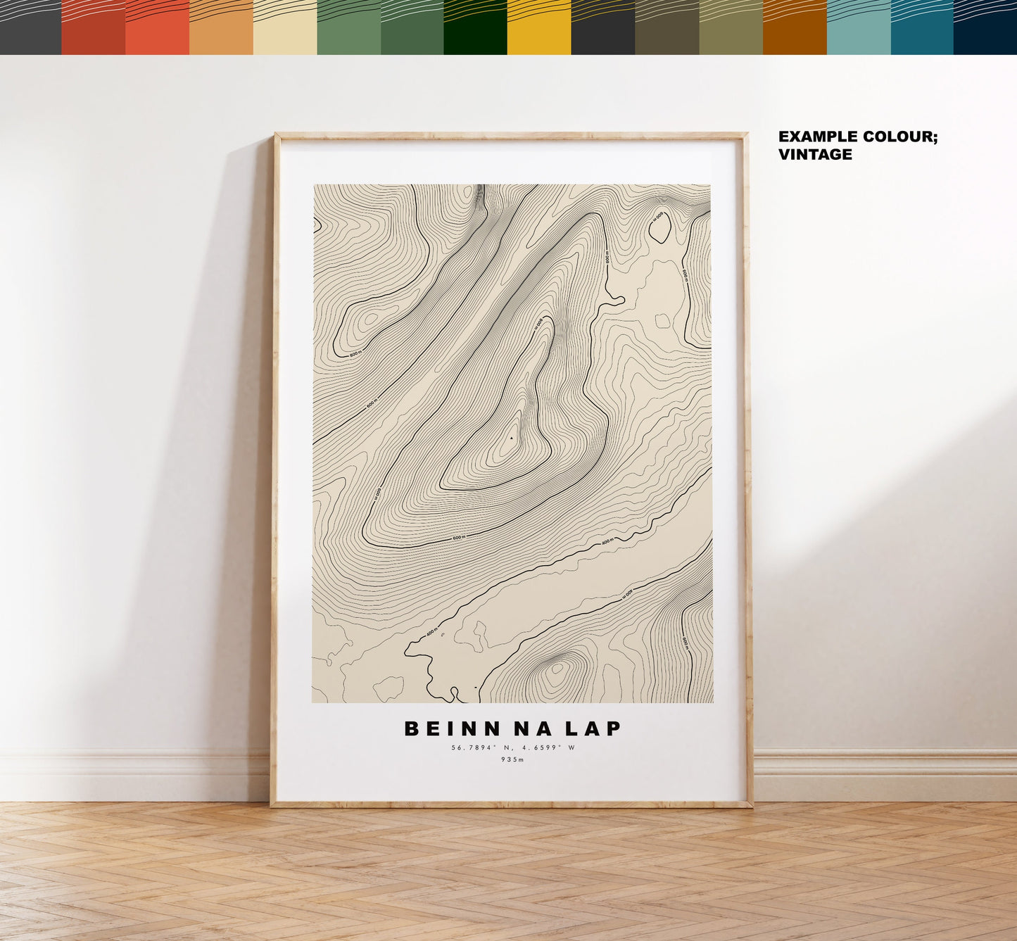 Beinn na Lap Print - Contour Map - Beinn na Lap Poster - Scotland - Topographic Map - Print - Wall Art - Beinn na Lap Map