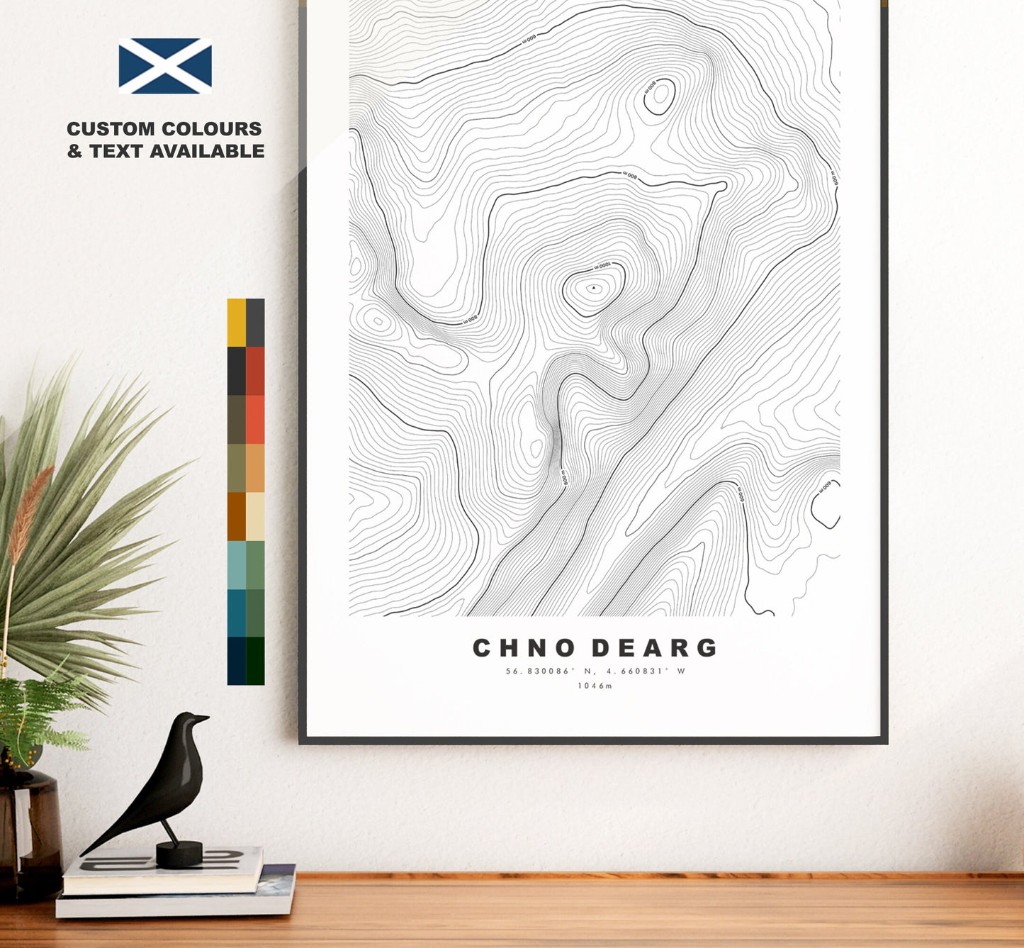 Chno Dearg Print - Contour Map - Chno Dearg Poster - Scotland - Topographic Map - Print - Wall Art - Chno Dearg Map