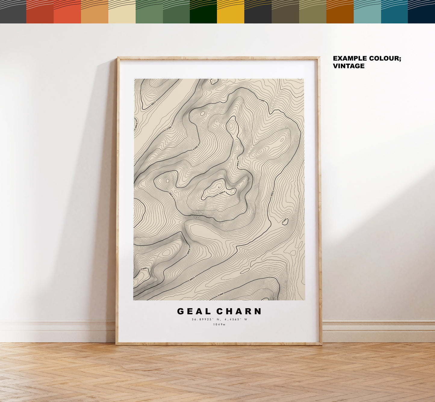 Geal Charn (Laggan) Print - Contour Map - Geal Charn Poster - Scotland - Topographic Map - Print - Wall Art - Geal Charn Map