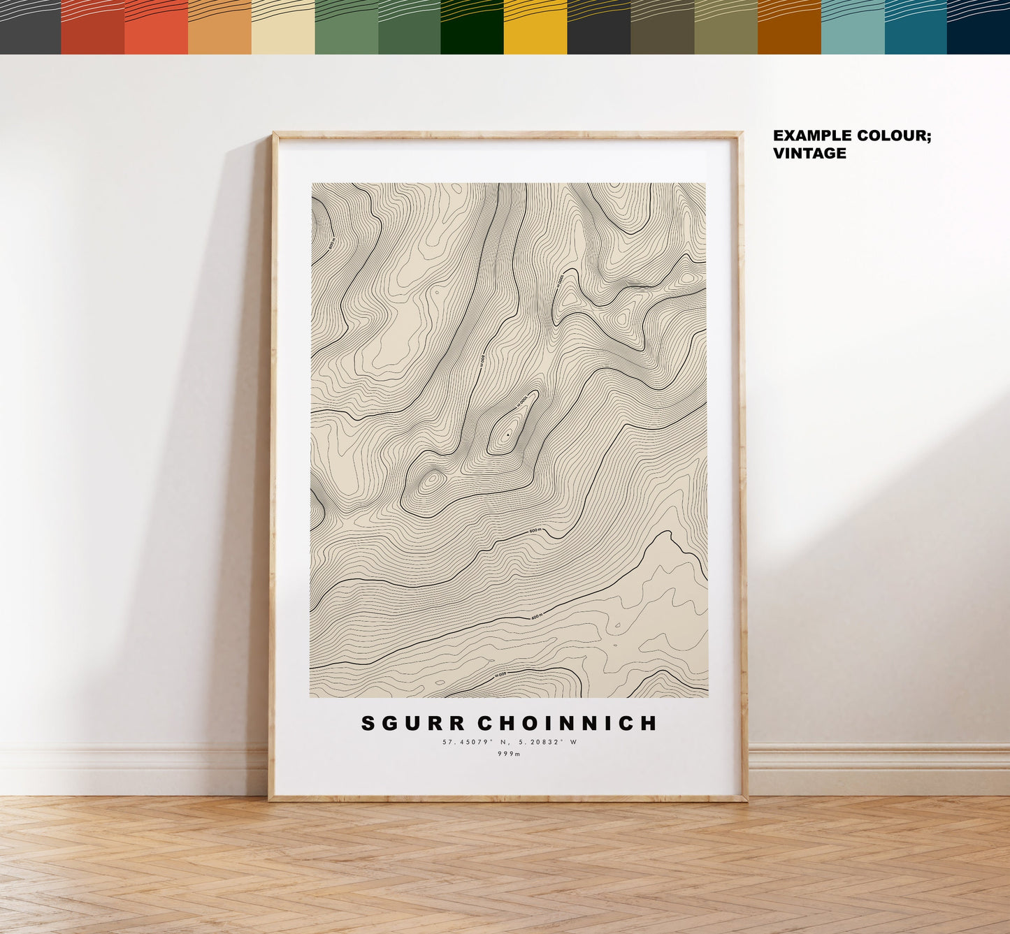 Sgurr Choinnich Print - Contour Map - Sgurr Choinnich Poster - Scotland - Topographic Map - Print - Wall Art - Sgurr Choinnich Map