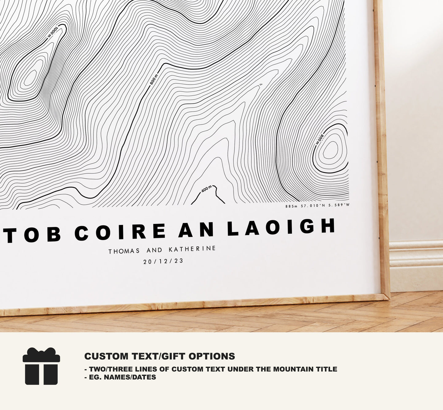 Stob Coire an Laoigh Print - Contour Map - Stob Coire an Laoigh Poster - Scotland - Topographic Map - Print - Wall Art - Coire an Laoigh Map