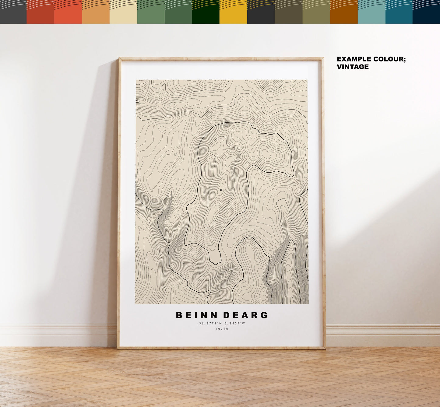 Beinn Dearg Print (Grampians) - Contour Map - Beinn Dearg Poster - Scotland - Topographic Map - Print - Wall Art - Blair Atholl Map