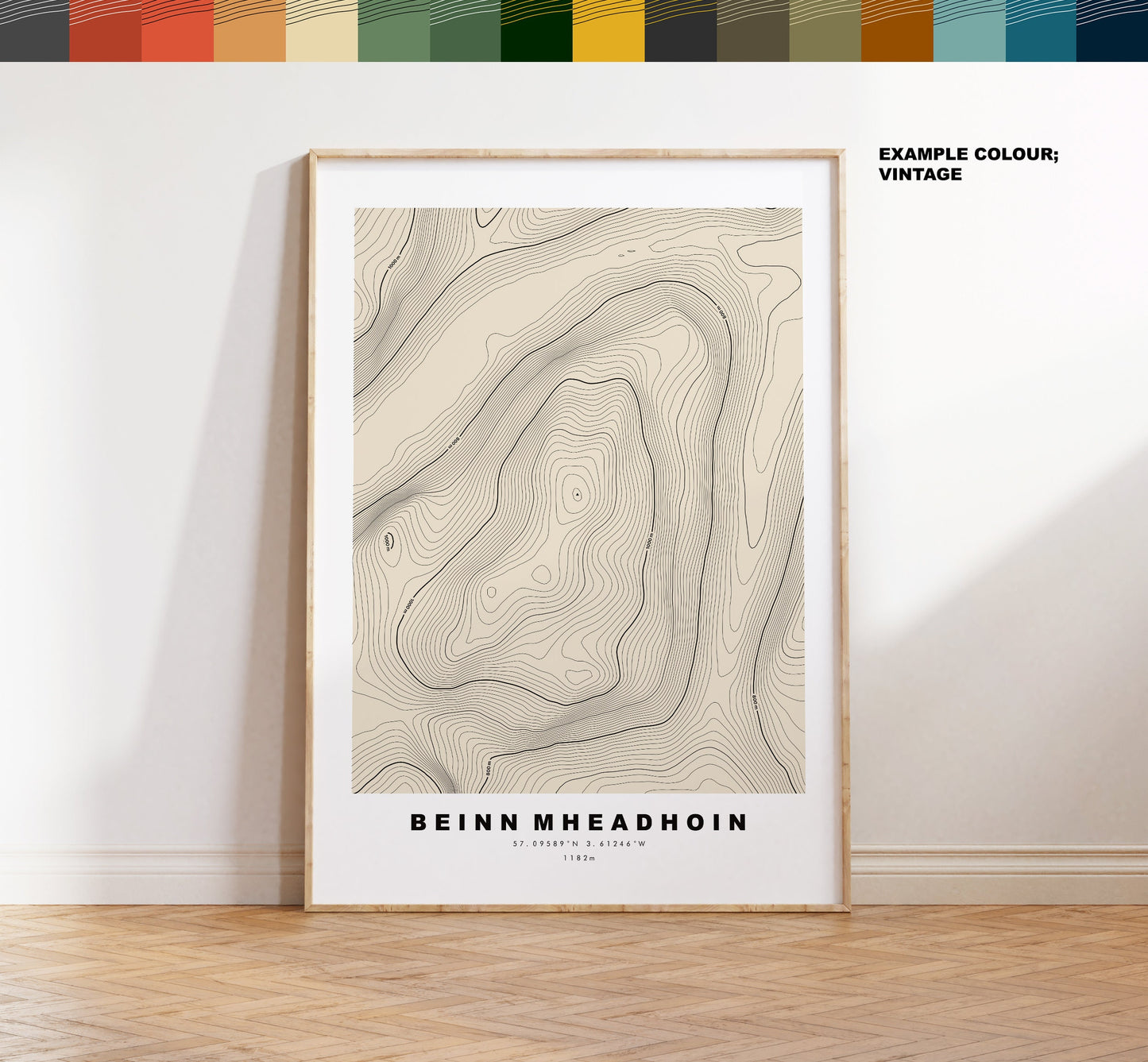 Beinn Mheadhoin Print - Contour Map - Beinn Mheadhoin Poster - Scotland - Topographic Map - Print - Wall Art - Beinn Mheadhoin Map