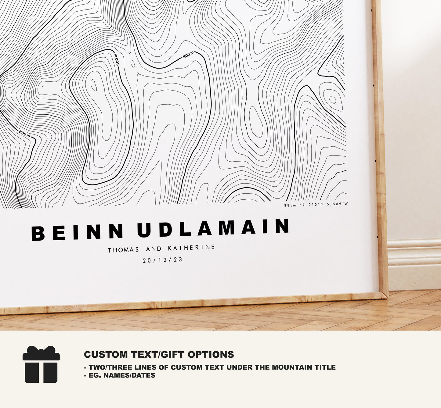 Beinn Udlamain Print - Contour Map - Beinn Udlamain Poster - Scotland - Topographic Map - Print - Wall Art - Beinn Udlamain Map